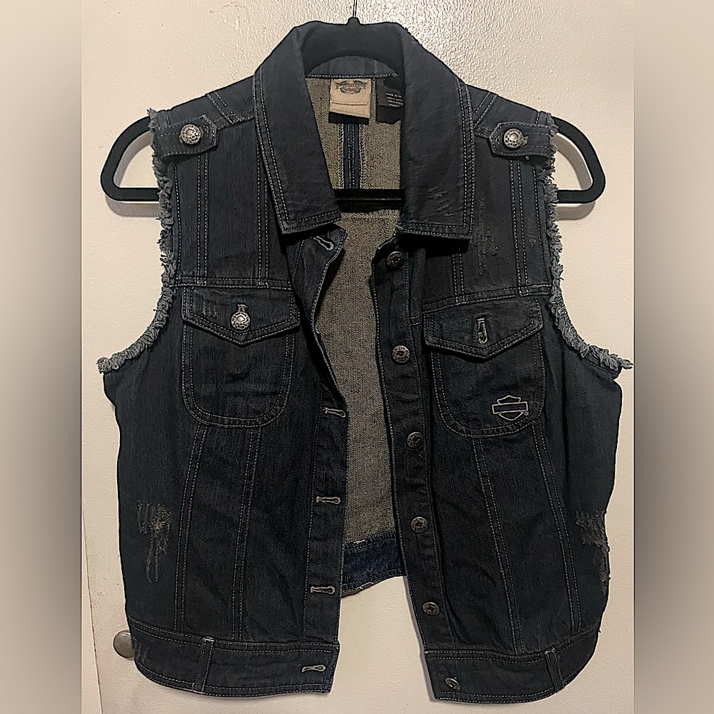 Harley-Davidson dark jean vest